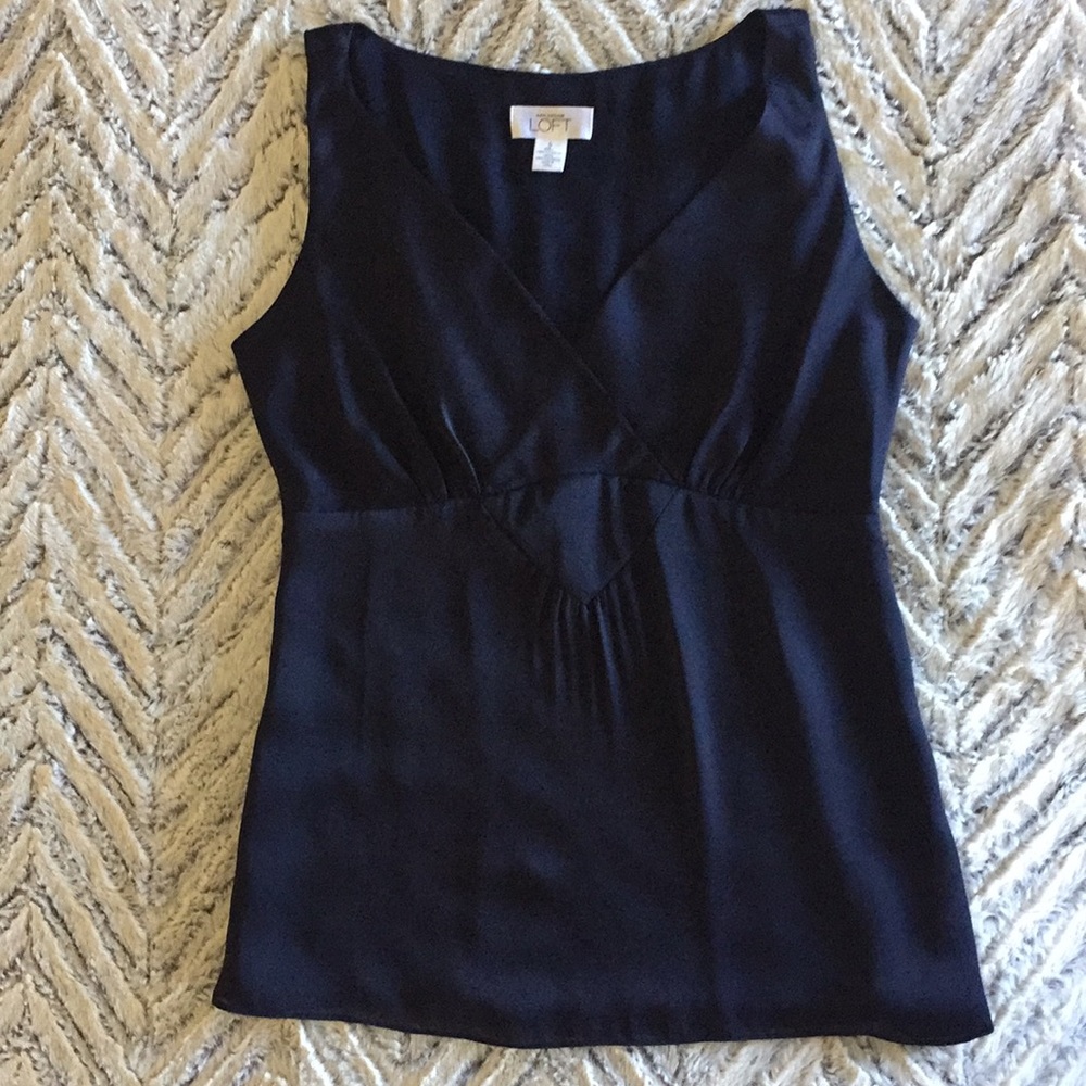 Ann Taylor LOFT Navy Blue Sleeveless Blouse